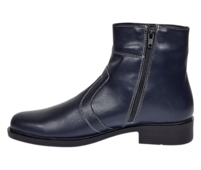 Ghete barbati office elegante din piele naturala cu fermoar Bleumarin Tores