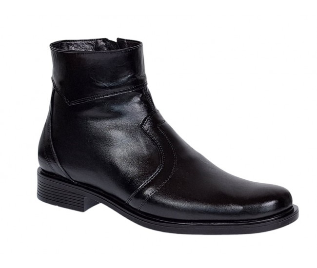 Ghete barbati office elegante din piele naturala cu fermoar Bleumarin TANCABL