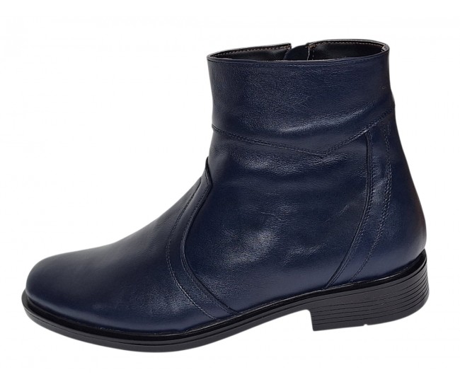 Ghete barbati office elegante din piele naturala cu fermoar Bleumarin TANCABL