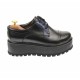 Pantofi dama cu  talpa groasa casual, 4 cm, negru cu albastru - TCC4NA