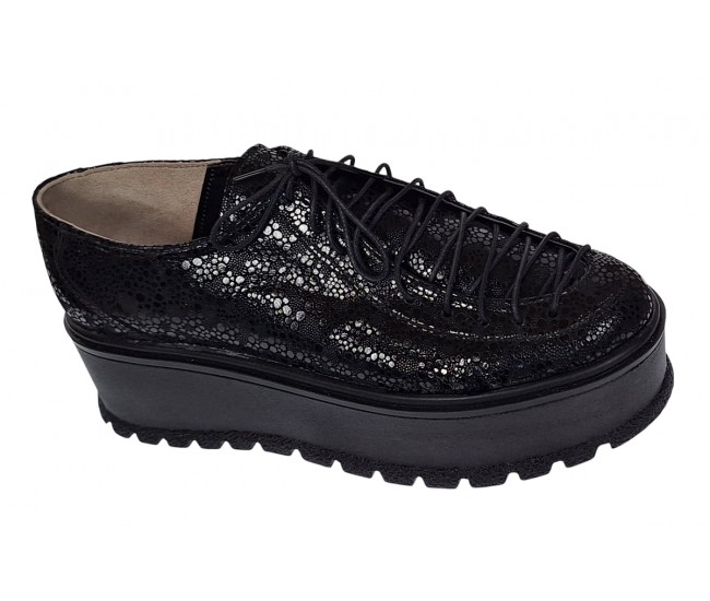 Pantofi dama casual cu platforme de 5 cm - Model Negru TCC4NL