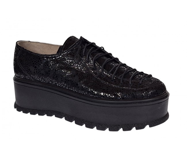 Pantofi dama casual cu platforme de 5 cm - Model Negru TCC4NL