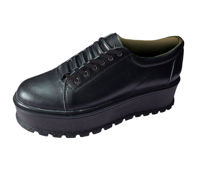 Pantofi dama casual cu platforme de 5 cm - Model Negru TCK5N