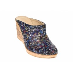 Saboti dama color din piele naturala cu platforme de 7 cm - TEA19COLOR