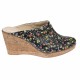 Saboti dama, negri, cu imprimeu floral, din piele naturala, cu platforme de 7 cm - TEA19FLOR Saboti dama, negri, cu imprimeu floral, din piele naturala, cu platforme de 7 cm - TEA19FLOR