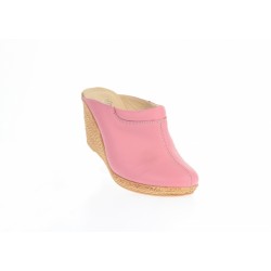 Saboti dama roz din piele naturala, platforme de 7 cm - TEA19ROZ