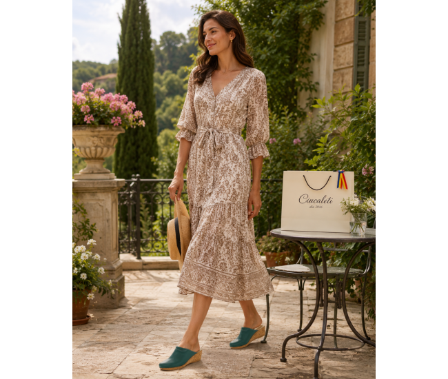 Saboti damă verzi din piele naturală, cu talpă tip pană și design slip-on comod – TEA5V
