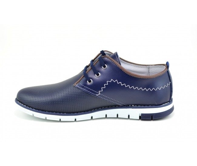 Oferta 40, 42 Pantofi barbati sport din piele naturala bleumarin Yanis Blue Confort 