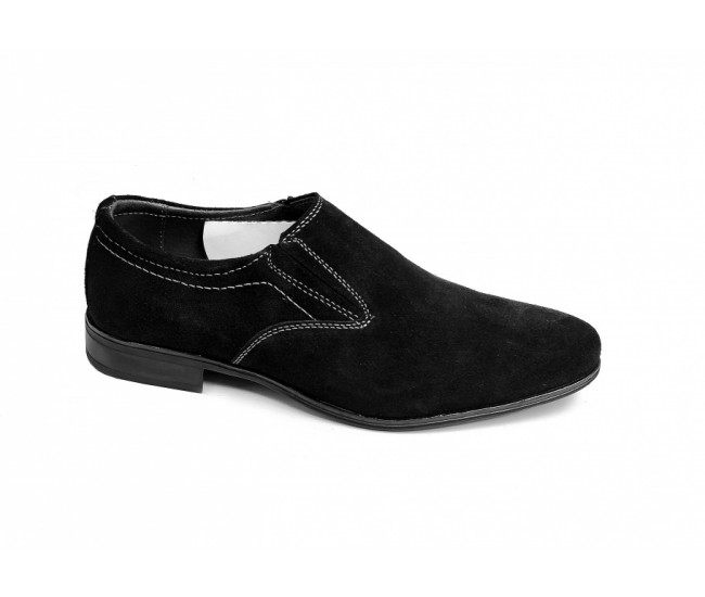 Pantofi barbati eleganti, din piele naturala, Negru VELUR - CIUCALETI SHOES