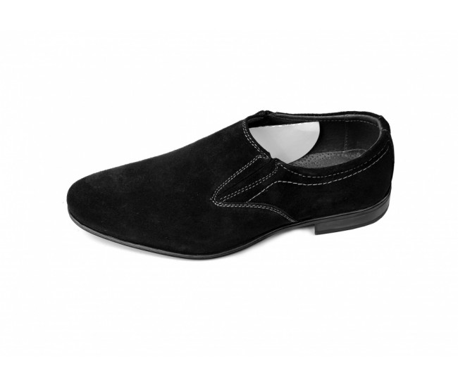 Pantofi barbati eleganti, din piele naturala, Negru VELUR - CIUCALETI SHOES