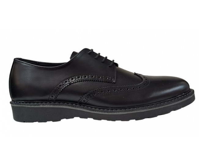 Pantofi barbati din piele naturala Negru TEST199NS