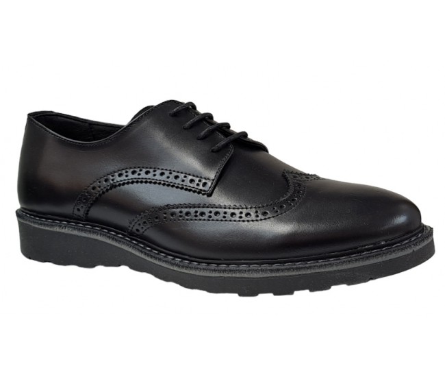 Pantofi barbati din piele naturala Negru TEST199NS