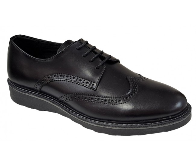 Pantofi barbati din piele naturala Negru TEST199NS