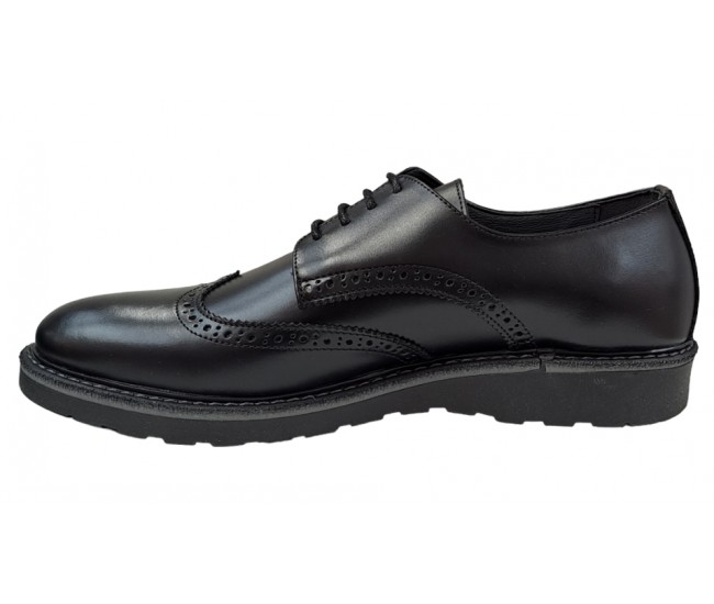 Pantofi barbati din piele naturala Negru TEST199NS