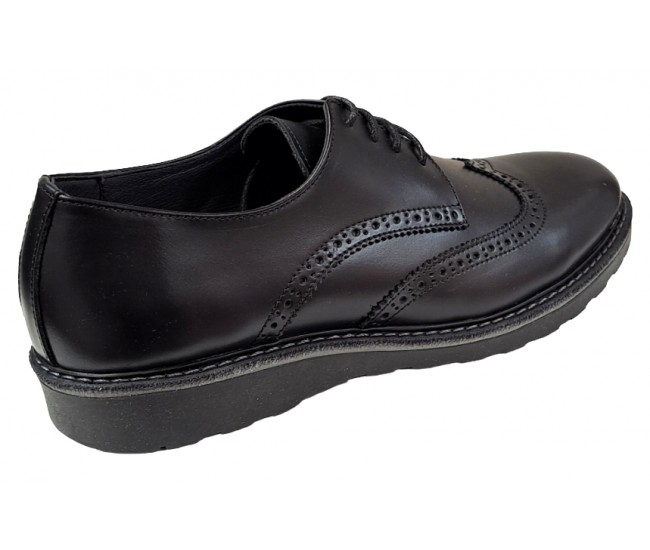 Pantofi barbati din piele naturala Negru TEST199NS