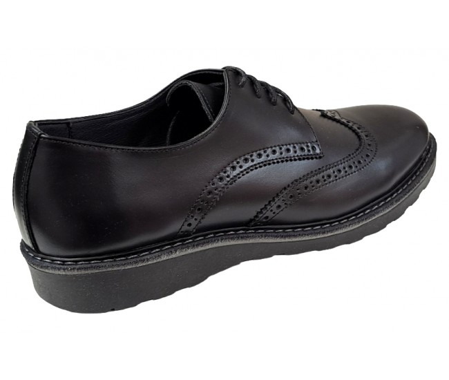 Pantofi barbati, casual, din piele naturala, Negru, TEST199NS