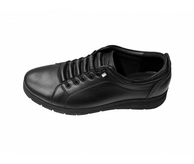 Pantofi barbati sport din piele naturala, negru - TIPON