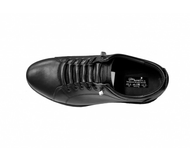 Pantofi barbati sport din piele naturala, negru - TIPON