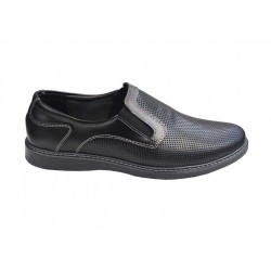 Pantofi barbati casual, din piele naturala, negru, CIUCALETI SHOES - TEST30