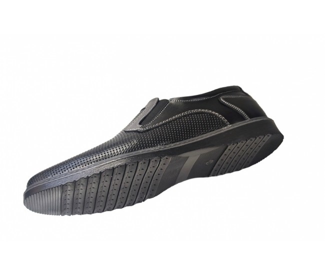 Pantofi barbati casual, din piele naturala, negru, CIUCALETI SHOES - TEST30