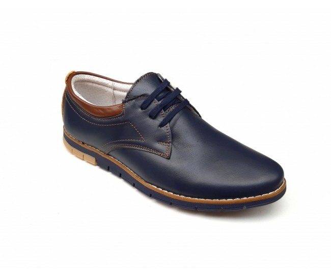 Pantofi barbati sport, din piele naturala, cu sitet, TEST35LS 
