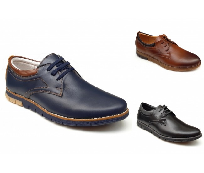 Pantofi barbati sport, din piele naturala, cu sitet, TEST35LS 