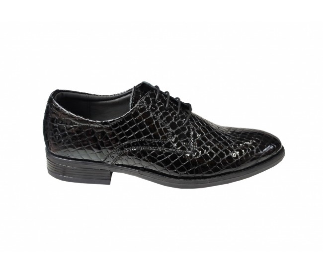 Pantofi barbati eleganti, din piele naturala, Negru, CROCO - CIUCALETI SHOES