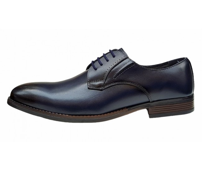 Pantofi barbati office, eleganti din piele naturala, Bleumarin, TEST59BL