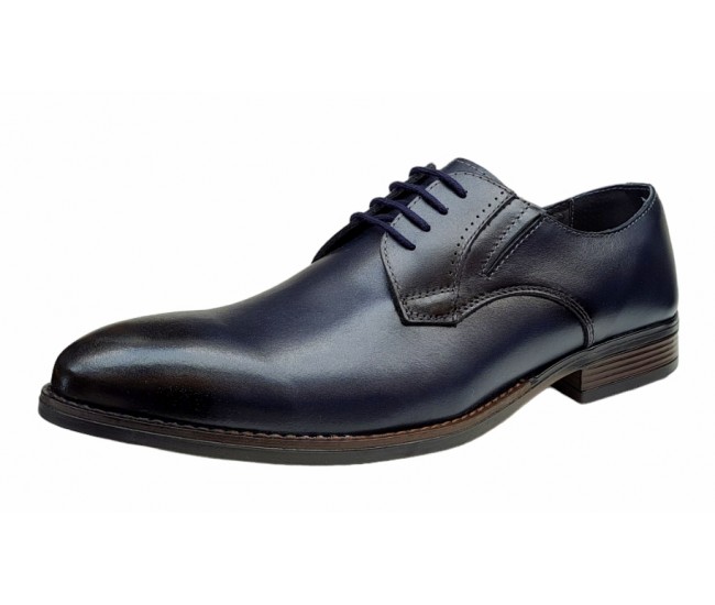 Pantofi barbati office, eleganti din piele naturala, Bleumarin, TEST59BL