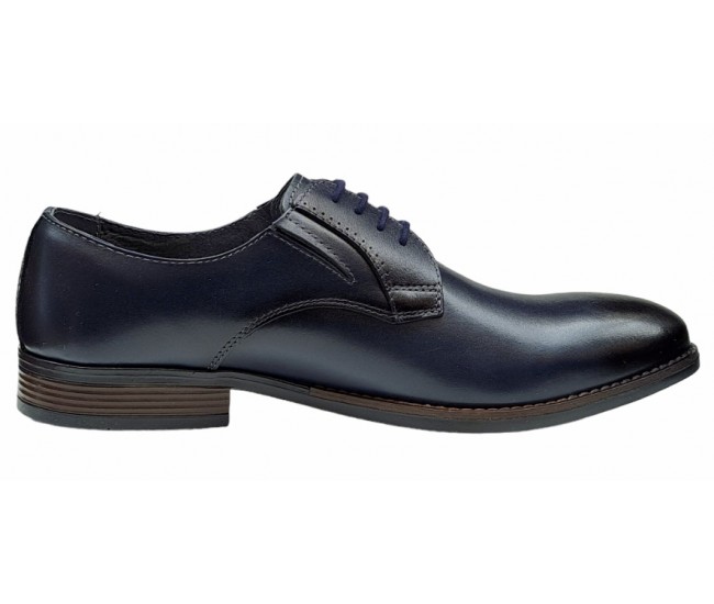 Pantofi barbati office, eleganti din piele naturala, Bleumarin, TEST59BL