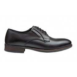Pantofi barbati office, eleganti din piele naturala, Negru, TEST59N