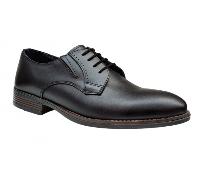 Pantofi barbati office, eleganti din piele naturala, Negru, TEST59N