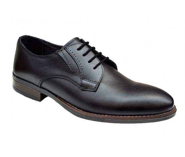 Pantofi barbati office, eleganti din piele naturala, Negru, TEST59N