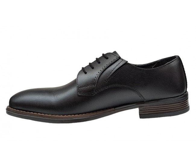 Pantofi barbati office, eleganti din piele naturala, Negru, TEST59N