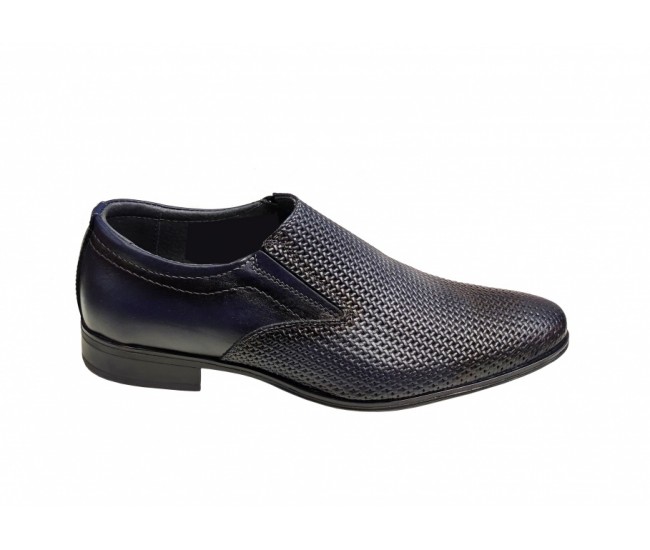 Pantofi barbati eleganti, din piele naturala, Bleumarin, cu elastic, CIUCALETI SHOES