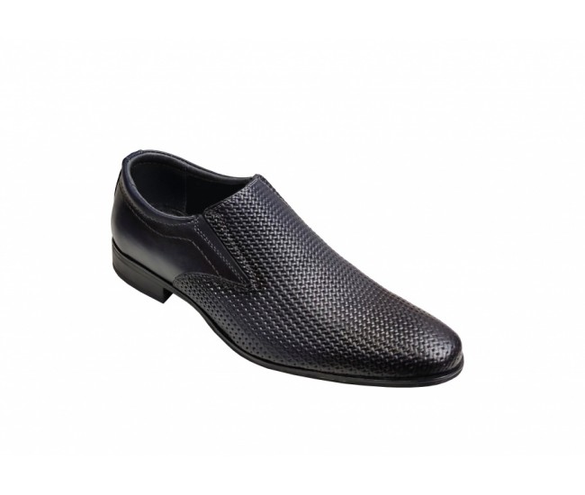 Pantofi barbati eleganti, din piele naturala, Bleumarin, cu elastic, CIUCALETI SHOES