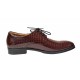 Pantofi barbati office, eleganti din piele naturala, Croco, maro, LAC, TEST64CRML