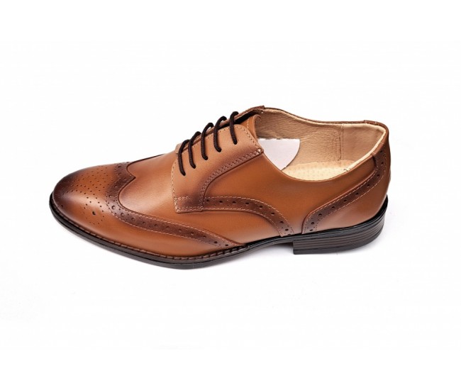 Pantofi barbati eleganti, din piele naturala, MARO CONIAC, CIUCALETI SHOES