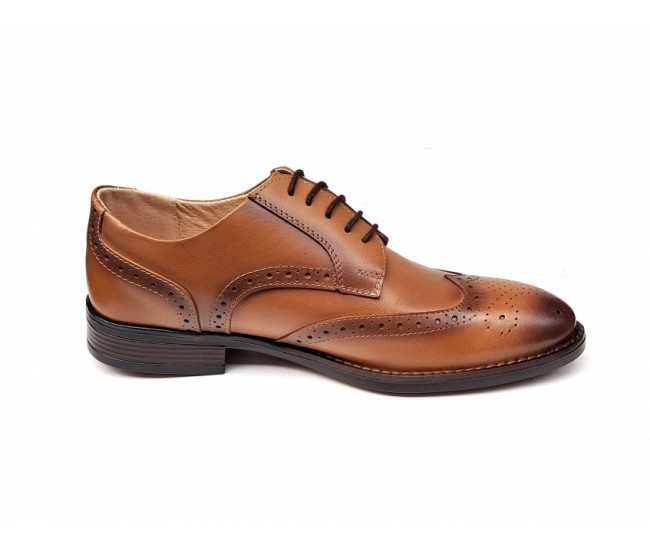 Pantofi barbati eleganti, din piele naturala, MARO CONIAC, CIUCALETI SHOES