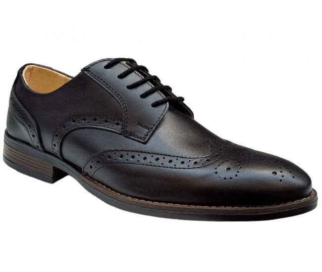 Pantofi barbati office, eleganti din piele naturala, Negru, TEST68N