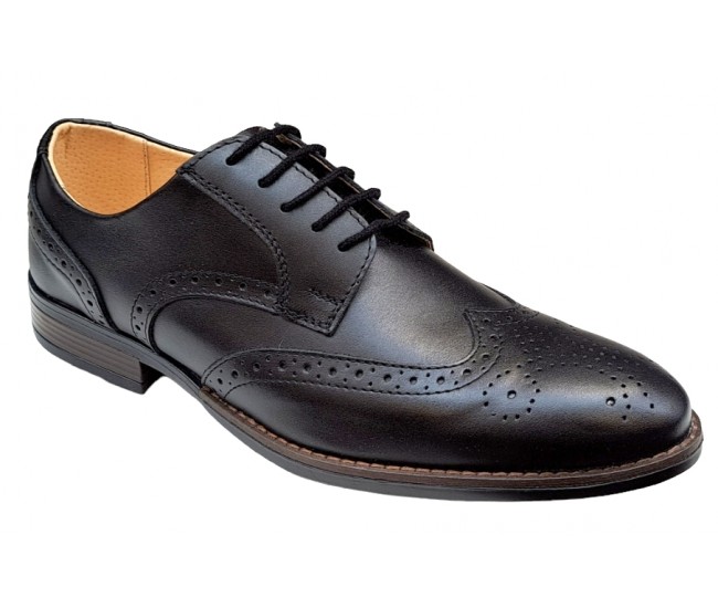 Pantofi barbati office, eleganti din piele naturala, Negru, TEST68N