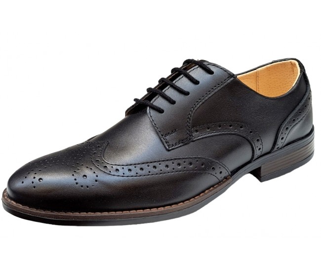 Pantofi barbati office, eleganti din piele naturala, Negru, TEST68N