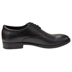Pantofi barbati office, eleganti din piele naturala, Negru, TEST69N