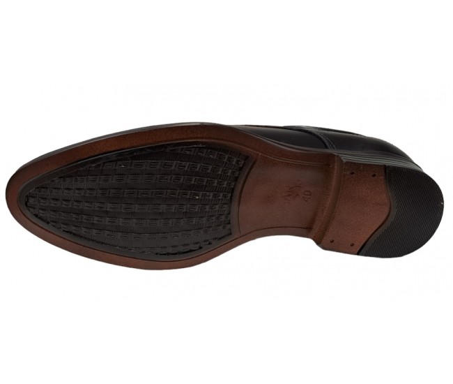 Pantofi barbati office, eleganti din piele naturala, Negru, TEST69N