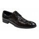 Pantofi barbati office, eleganti  din piele naturala, Croco, Negri Lac, TEST819NC