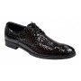 Pantofi barbati office, eleganti  din piele naturala, Croco, Negri Lac, TEST819NC