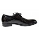 Pantofi barbati office, eleganti  din piele naturala, Croco, Negri Lac, TEST819NC
