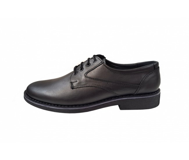 Pantofi barbati, casual, din piele naturala, Negru, TEST87N