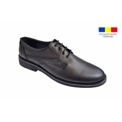 Pantofi barbati, casual, din piele naturala, Negru, TEST87N