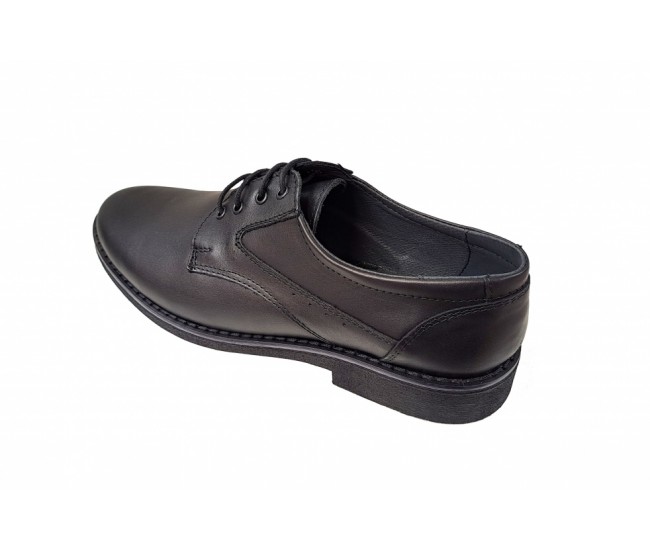 Pantofi barbati, casual, din piele naturala, Negru, TEST87N